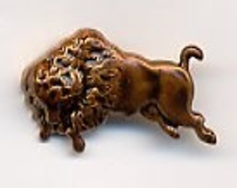 Awesome Bison or Buffalo Metal Shank Button