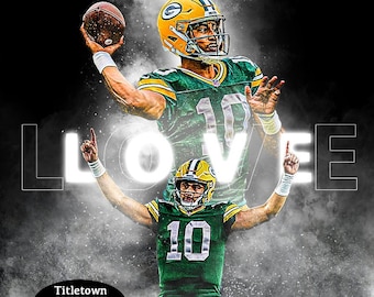 Green Bay Packers Jordan Love Digital Artwork