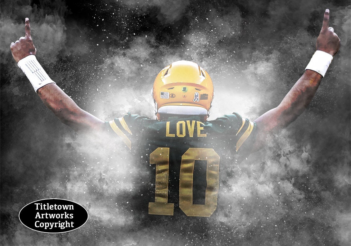 Green Bay Packers Jordan Love Digital Artwork