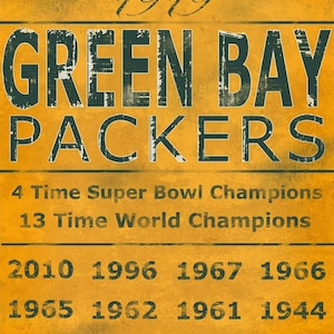 Panneau vintage Championship Green Bay Packers Lambeau Field, bois véritable, 40 x 50 cm