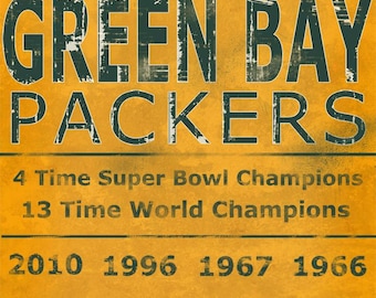 Green Bay Packers Vintage Championship Sign Lambeau Field REAL WOOD 16x20 Inches