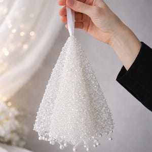 Beaded Embroidered Bridal Mindila, Dance Handkerchief, Halay Mendili, Wedding Mindil, Glittered Fabric Wedding Handkerchief