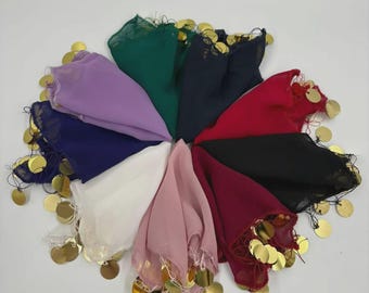 Mindil voor gasten, pailletten multichiffon Mindil, bruidsmeisje Mindila, Halay Mendili, geborduurde danszakdoek, bulk Mindil voor vrienden