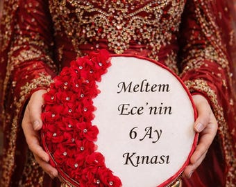 Personalized Henna Tambourine, Custom Henna Night Tambourine, Kına Tefi