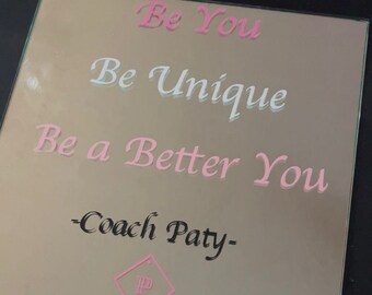 Reflecting Inspiration: 12x12 Mirror with Vinyl Quotes