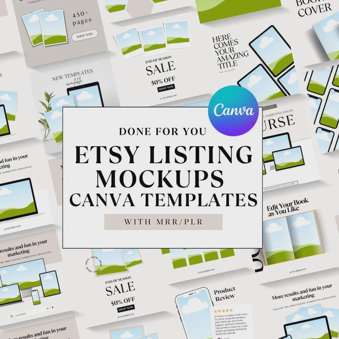 Etsy Listing Mockup | Canva Editable | Templates Bundle With Master ...