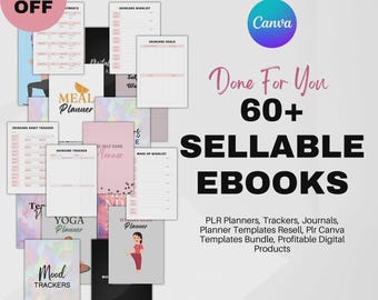 60 MRR PLR Ebooks Editable Planners, Trackers and Journals Ideal for Passive Income with Master Resell Rights and Private Label Rights