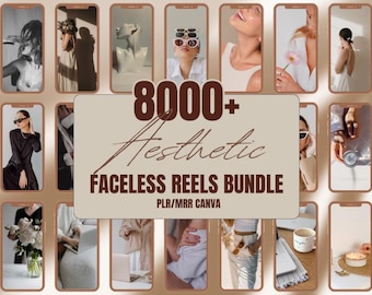 8000+ Faceless Reels Bundle, Videos, Faceless Marketing, Faceless Reels, Faceless Video, Aesthetic Reels, Digital Marketing, PLR/MRR, Canva
