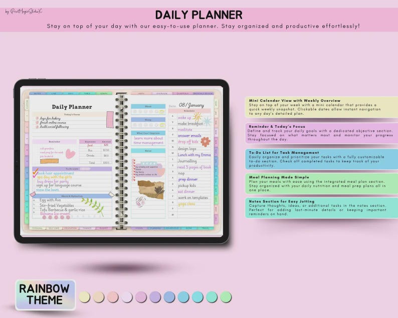 All in One Digital Planner 2025 2026 2027, PLR & MRR, Digital Planner ...