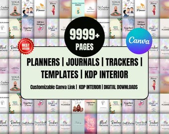 9999+ Pages PLR Templates Bundle, 200 Canva Templates, Planners, Journals, Trackers, Printable, Master Resell Rights, MRR Product 2025-2026