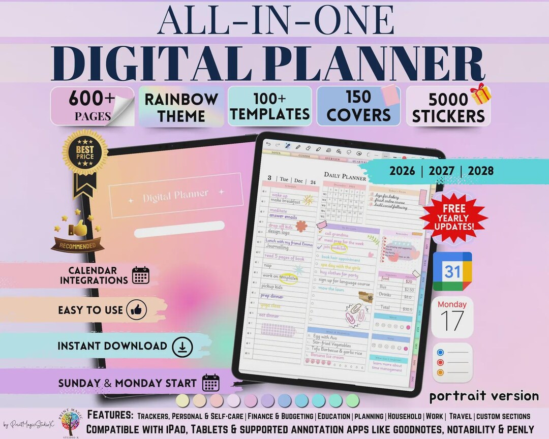 All in One Digital Planner 2026 Digital Planner, Digital Journal ...