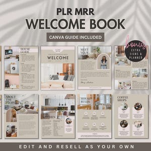 Airbnb PLR Welcome Book, plr Digital Product, Airbnb Welcome Book Template, Done For You Template, MRR Resell Products, Editable Guest Book