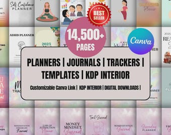 14500+ Pages PLR Canva Template Bundle, 200 Canva Templates, Planners, Journals, Trackers, Printable, Master Resell Rights, Mrr Product 2026