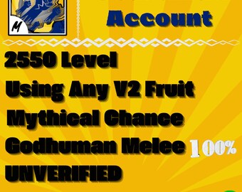 Cuenta Blox Fruit - Nivel máximo de Godhuman - Sin verificar