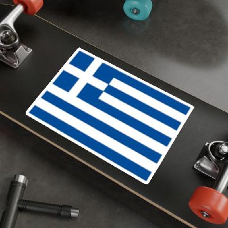 Greek Flag Kiss-Cut Vinyl Decals
