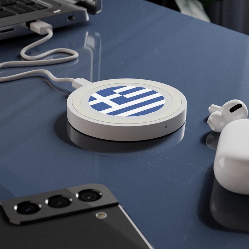 Greek Flag Wireless Charging Pad
