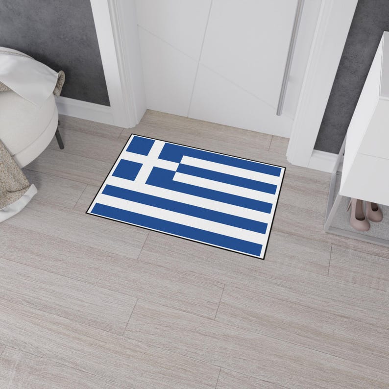 Greek Flag Heavy Duty Floor Mat