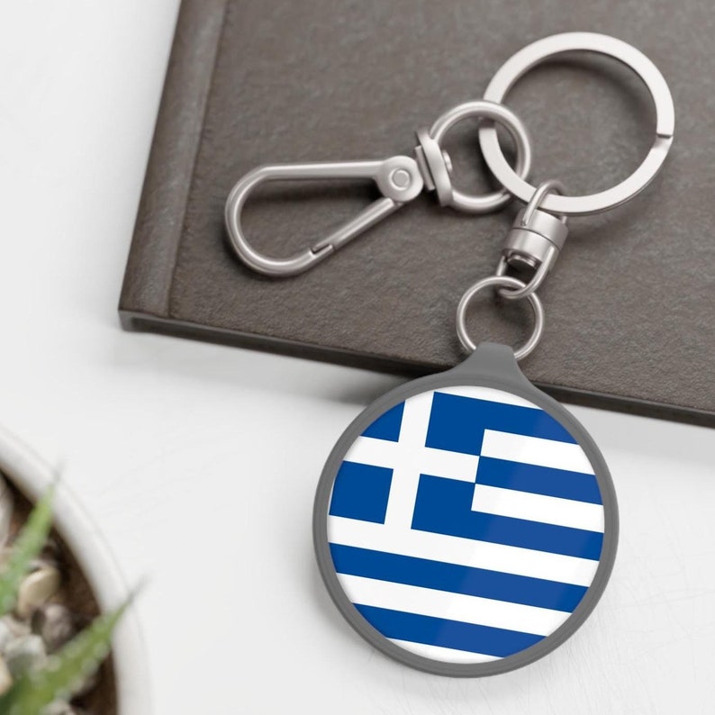 Greek Flag Keyring Tag