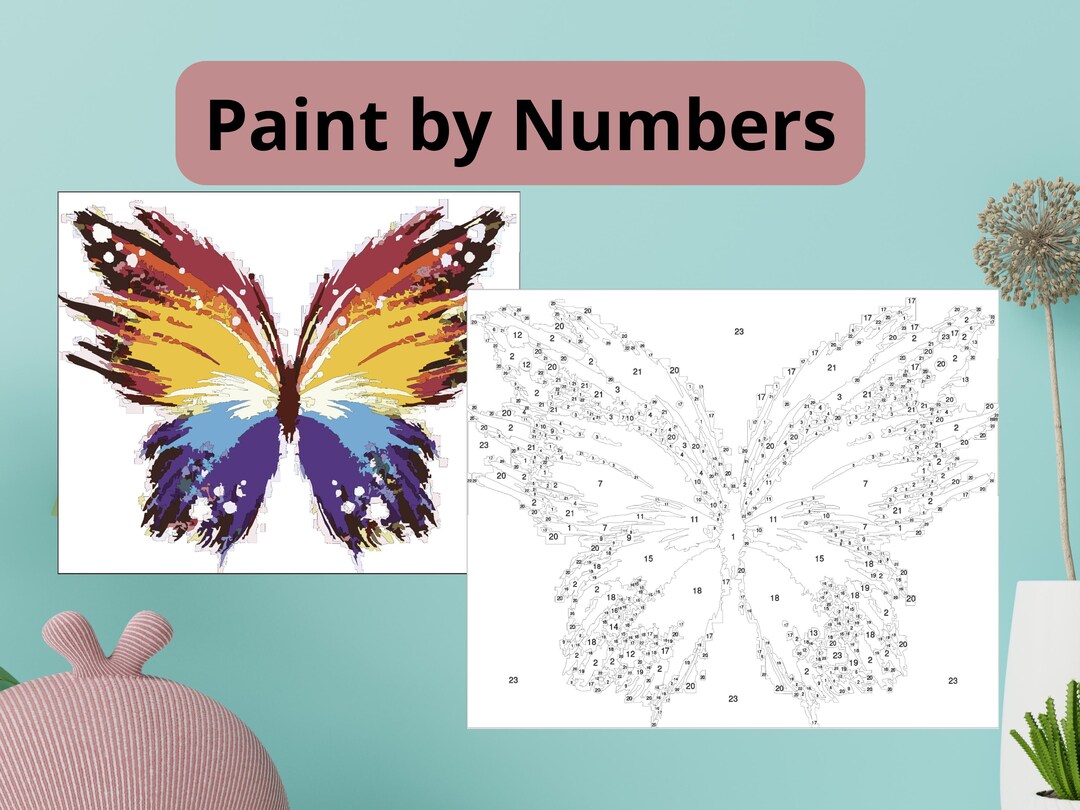 Butterfly Color by Number Printable - Instant Digital Download - Etsy