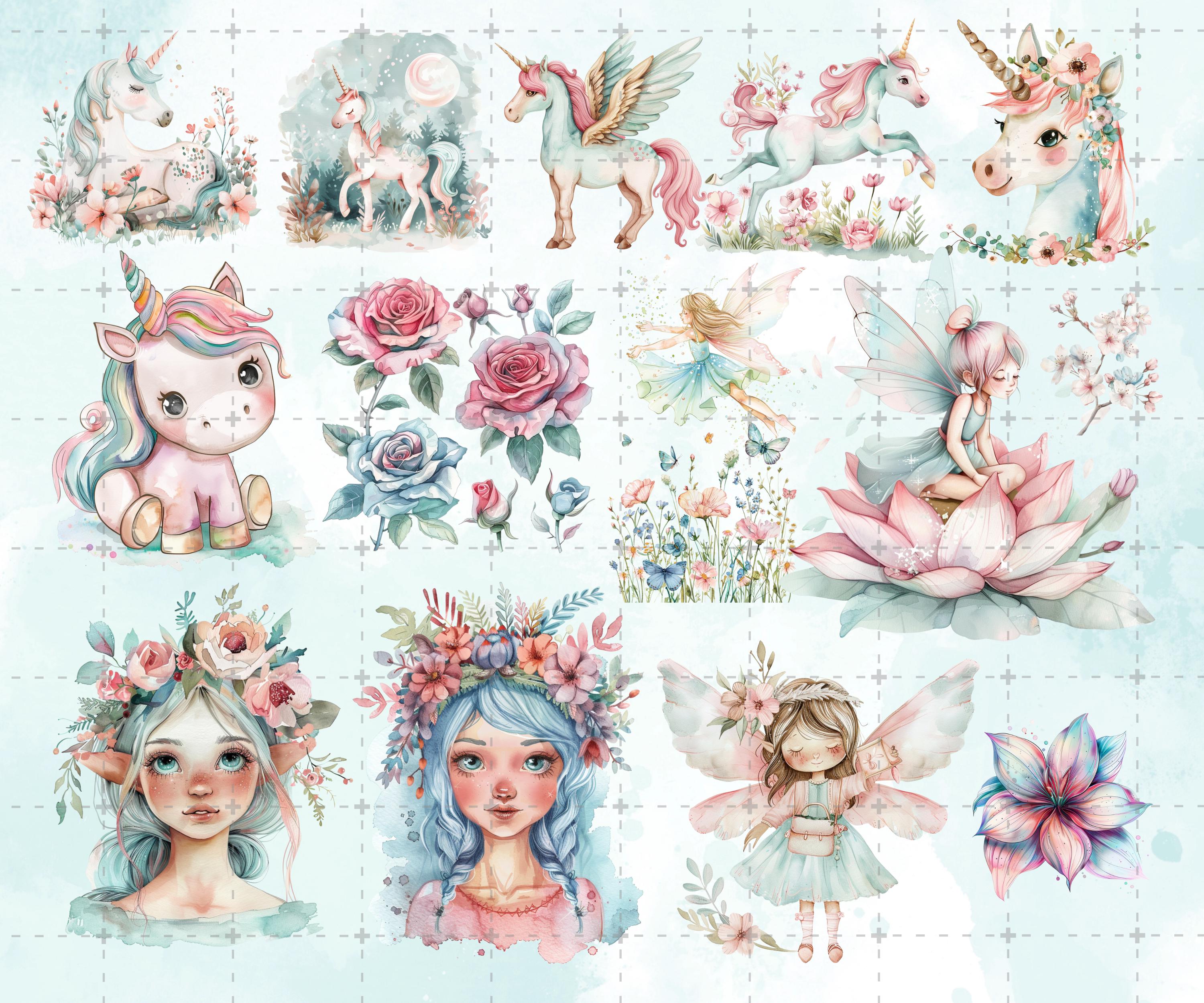 Fairies, Unicorns & Castles Clipart Bundle – Digital Download - Etsy