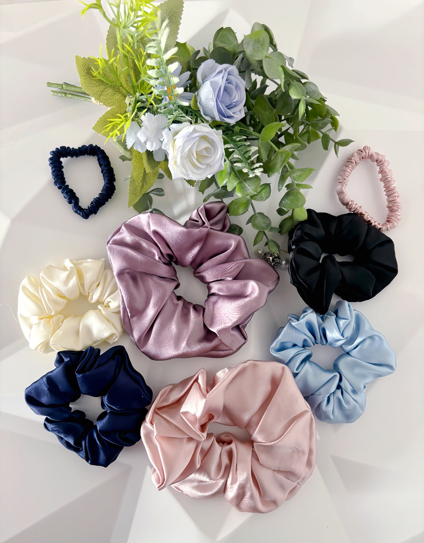 Mulberry Silk Scrunchies, Luxurious Hair Ties for Curly Hair, Silk