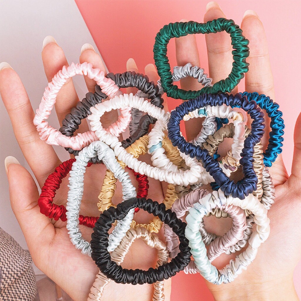 Mulberry Silk Scrunchies, Luxurious Hair Ties for Curly Hair, Silk