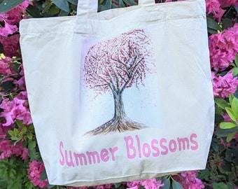 Tote Bag Canvas Bag Cherry Blossom Tree Bag Beach Bag Summer Bag Shopper Bag Nature Bag Unique Bag Beautiful Bag Pretty Bag Lovely Bag