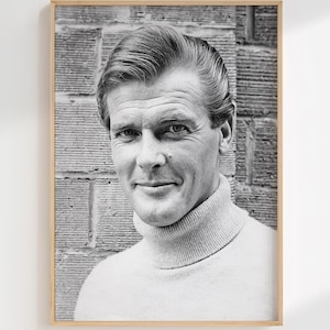 Roger Moore poster • Bond Martini Roger Moore James Bond Print Bond art James Bond 007 Roger Moore photo James Bond Poster Roger Moore Print