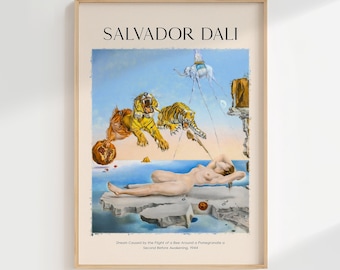 Droom veroorzaakt door de vlucht van een bij - 1944, Salvador Dali Print, Salvador Dali Paint, Salvador Dali Artwork, Salvador Dali Art, Dali Poster