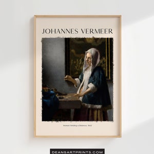 Woman Holding a Balance - 1662, Johannes Vermeer Print, Johannes Vermeer Paint, Johannes Vermeer Artwork, Johannes Vermeer Art