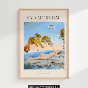Dream Caused by the Flight of a Bee - 1944, Salvador Dali Print, Salvador Dali Paint, Salvador Dali Artwork, Salvador Dali Art, Dali Poster