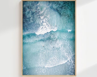 Ocean Art Print, Ocean Poster, Surf Art Print, Beach Surf Printable, Aerial Print, Ocean Wave Art, Modern Beach Print, Digital Printable