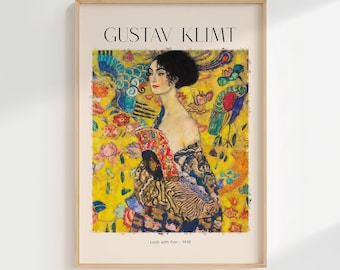 Dame mit Fächer - 1918, Gustav Klimt Druck, Gustav Klimt Farbe, Gustav Klimt Kunstwerk, Gustav Klimt Kunst, Gustav Klimt Poster, Jugendstil Druck