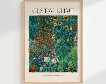 Jardín de granja con girasoles - 1907, Impresión de Gustav Klimt, Pintura de Gustav Klimt, Obra de arte de Gustav Klimt, Arte de Gustav Klimt, Cartel de Gustav Klimt