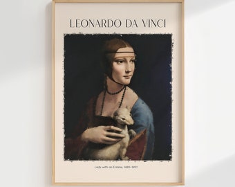 Dama z gronostajem 1489-1491, Leonardo Da Vinci Print, Leonardo Da Vinci Paint, Leonardo Da Vinci grafika, Leonardo Da Vinci art