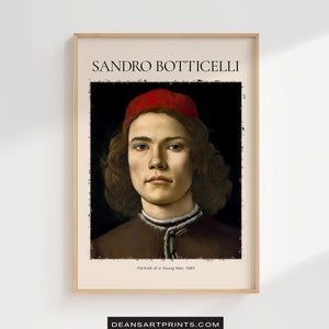 Portrait of a Young Man - 1483, Sandro Botticelli Print, Sandro Botticelli Paint, Sandro Botticelli Artwork, Sandro Botticelli Art