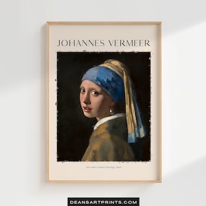 Girl with a Pearl Earring - 1665, Johannes Vermeer Print, Johannes Vermeer Paint, Johannes Vermeer Artwork, Johannes Vermeer Art