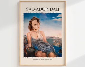 Portret van mevrouw Dorothy Spreckels - 1942, Salvador Dali Print, Salvador Dali Paint, Salvador Dali Artwork, Salvador Dali Art, Dali Poster