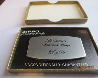 Vintage Zippo Pocketknife Old/New in Original Box Engraved Ohio Farmers Insurance Group