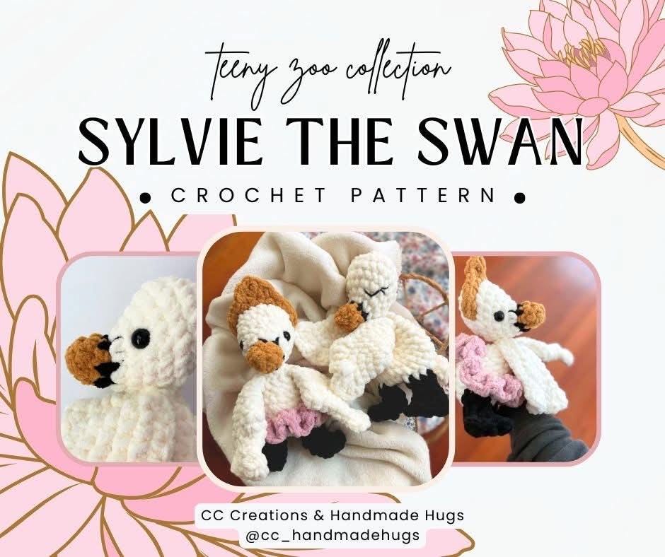 Sylvie the Swan / Teeny Zoo Crew / Flight Crew - Low Sew Crochet Pattern