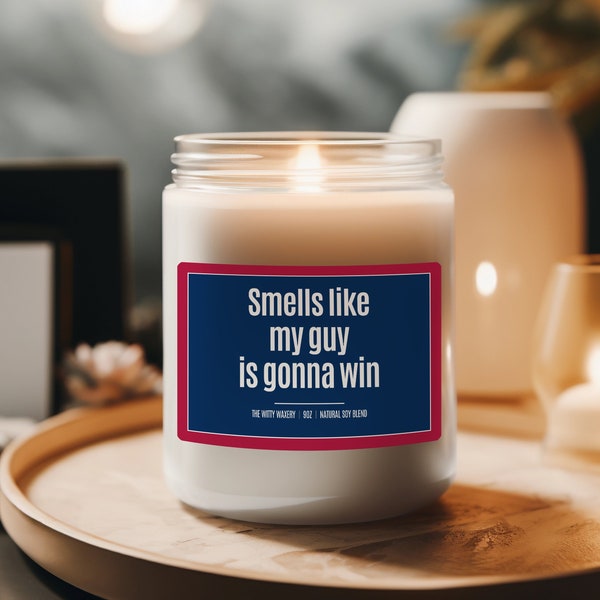 Bougie parfumée amusante - « Smells like my guy is Gonna Win » Cadeau parfait pour les démocrates et les républicains, les fans d'élections, les passionnés de politique