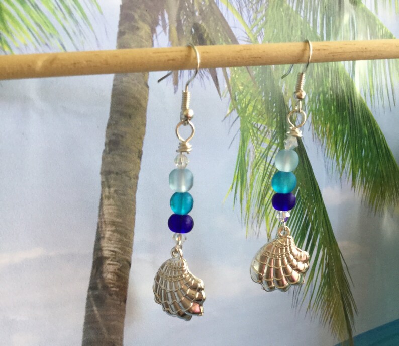 Sea Glass Earring Seaglass earring Sea Shell Glass Etsy