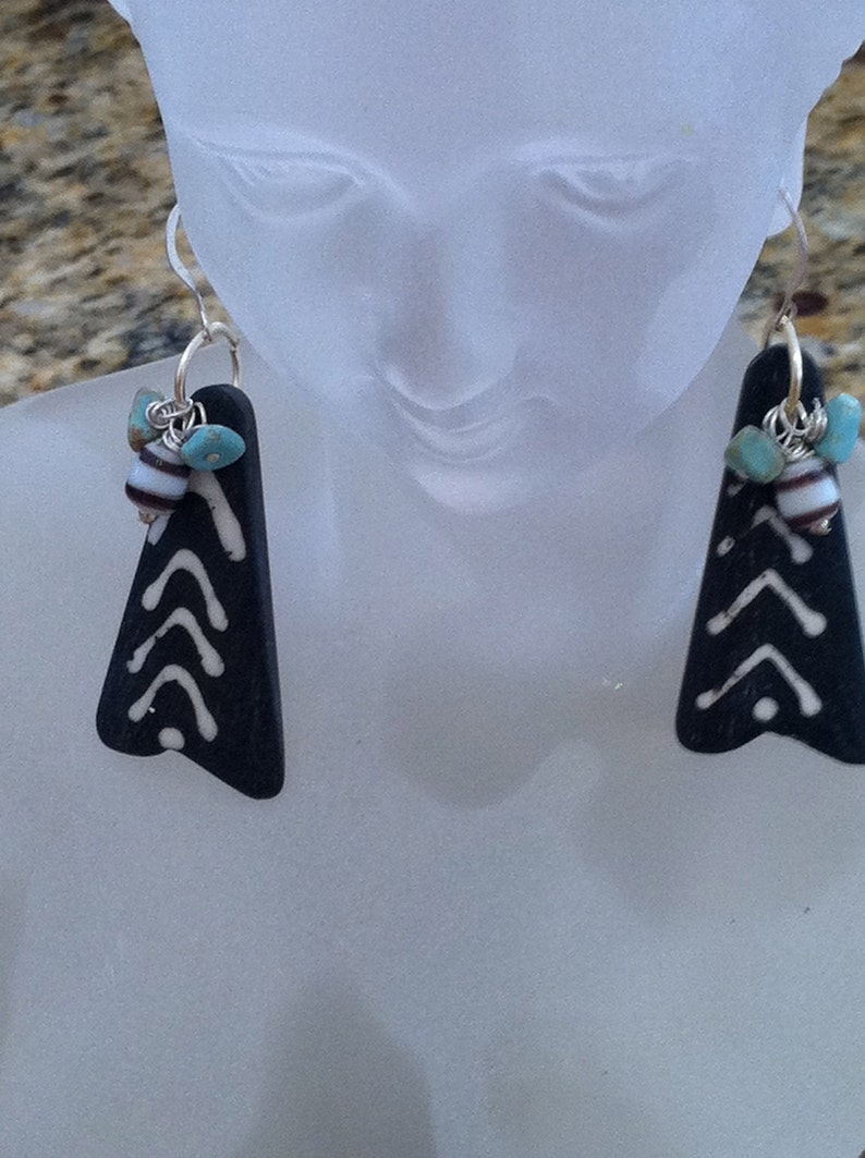 Dangle Earrings Turquoise Southwest Sterling Silver Country Etsy