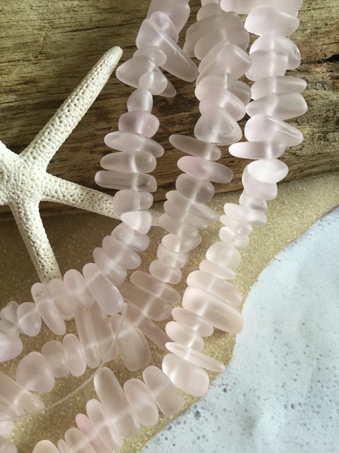 Pink sea glass seaglass nugget beads drilled beach glass Etsy