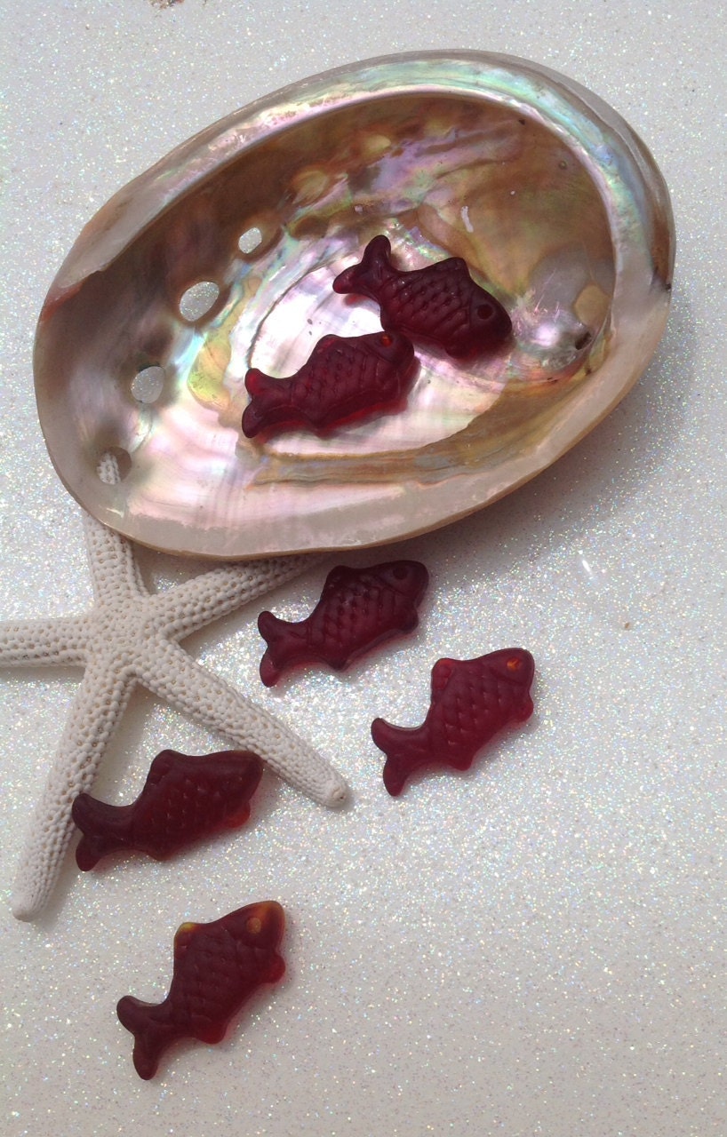 Sea Glass Fish beads 24 x 12seaglass Glass cultured Glass Etsy