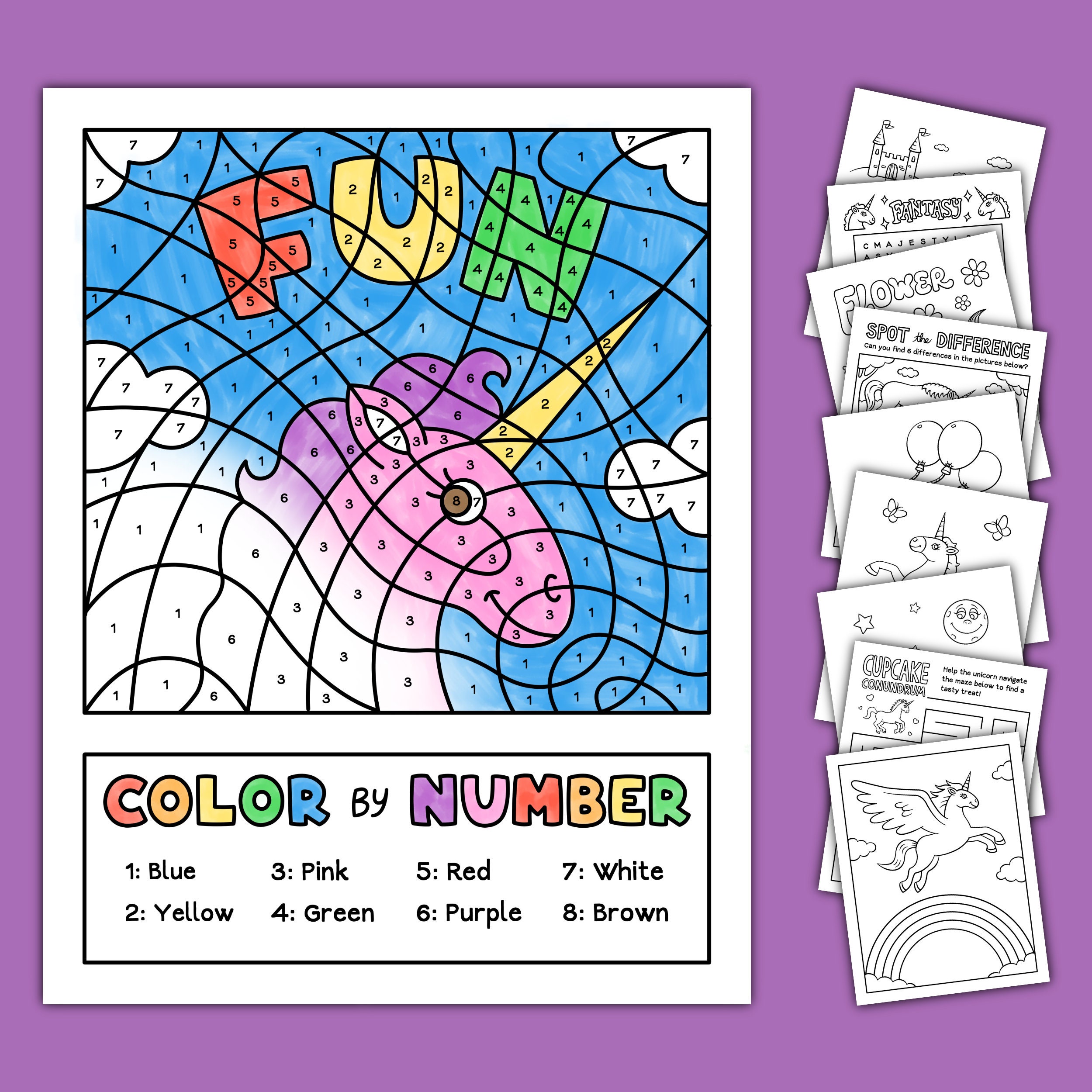 Unicorn Coloring Pages | 10 Printable Coloring and Activity Pages for ...