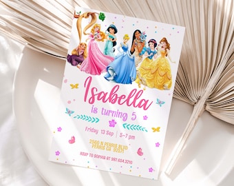 Editable Princess Birthday Invitation Template (Digital)