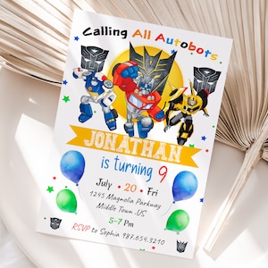 Editable Rescue Bots Birthday Invitation Template, Printable Birthday Party Invitations, Digital Bday Party Invite, Invite Bday Card