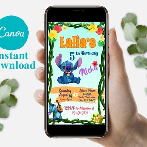 Modèle d'invitation d'anniversaire modifiable au point mobile, invitations de fête d'anniversaire, invitation numérique à une fête d'enfants, carte d'anniversaire Evite à téléchargement immédiat