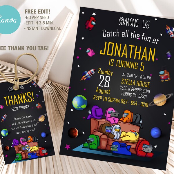 Digital Template Among Us Party - Etsy